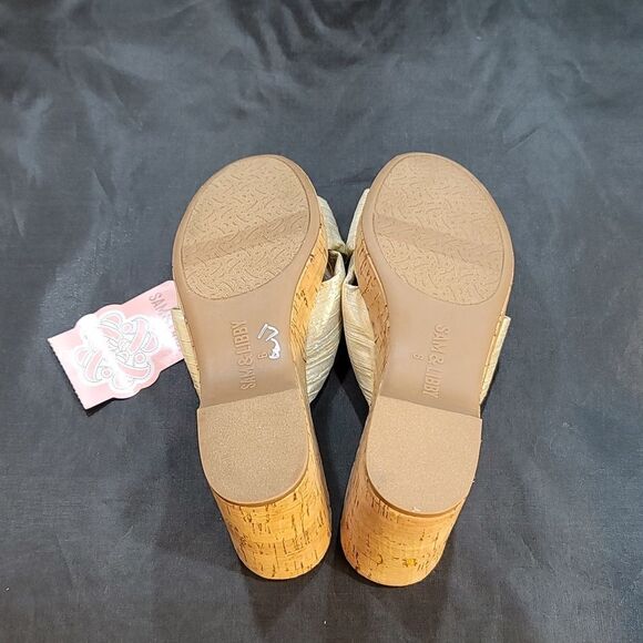 BRAND NEW SAM & LIBBY WEDGE CORK WEDGE HEEL SANDAL - Picture 14 of 16